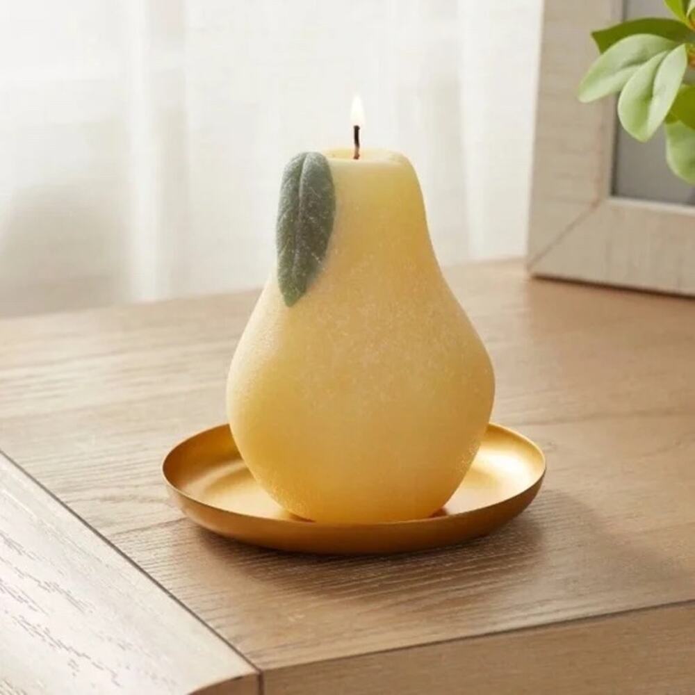 Threshold NWT Sugared Pear Figural Candle 4.7"